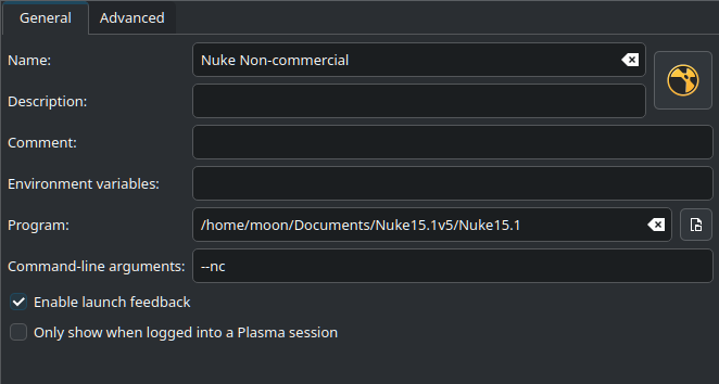 Screenshot of menu entry for Nuke Non-commercial